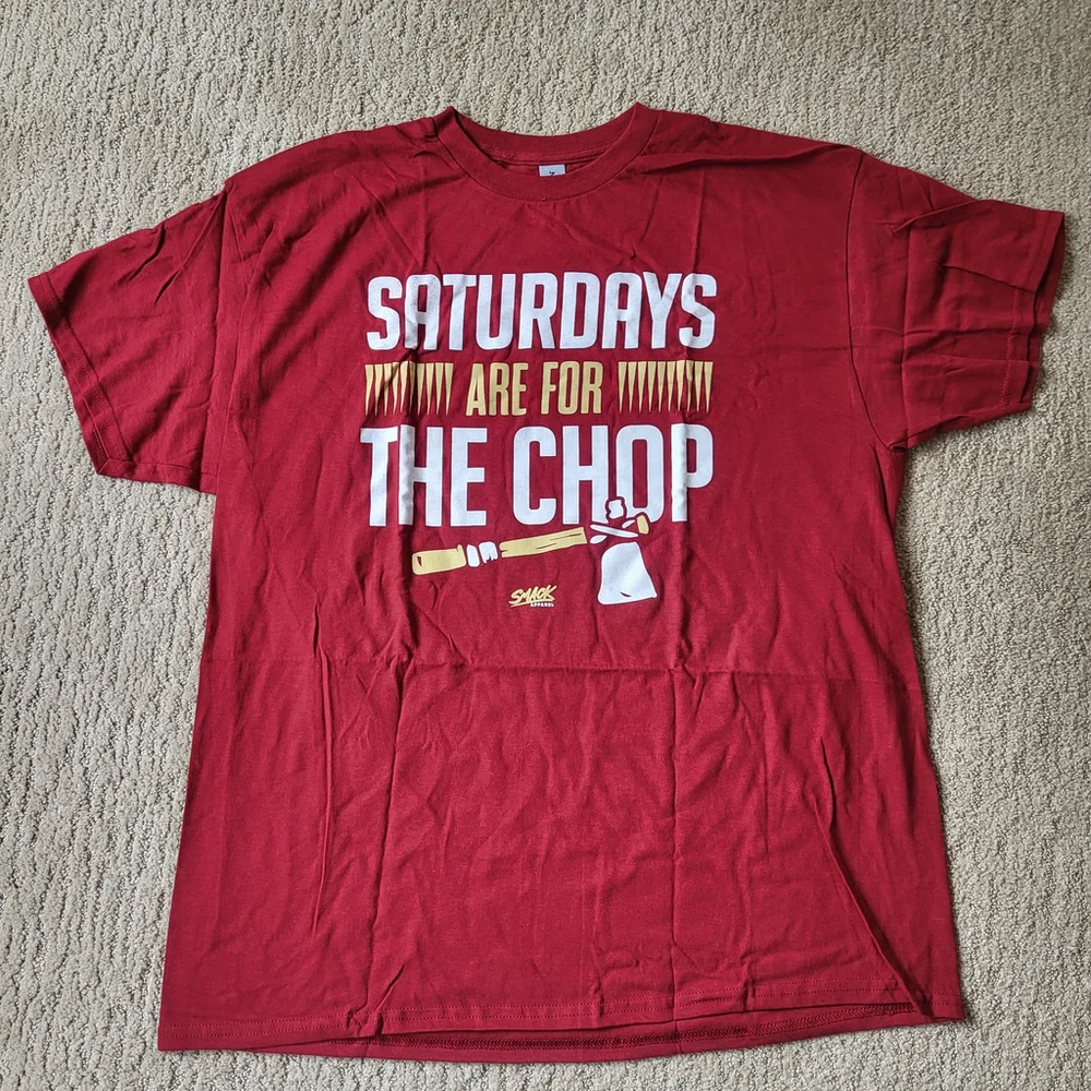 Men’s “Saturdays Are For The Chop” Florida St. Football Fan T-Shirt–Size XL–NWOT - Picture 2 of 7